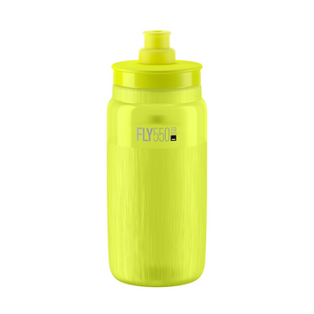 Bidon Elite FLY TEX Yellow Fluo, Szare Logo 550ml