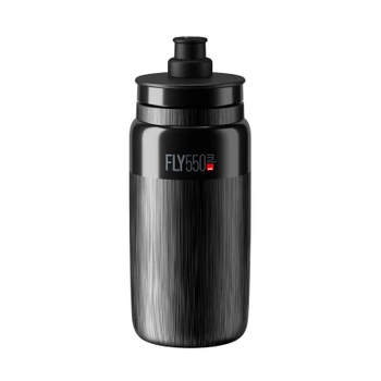 Bidon rowerowy Elite FLY TEX 550 ml czarny (Black, Grey Logo)